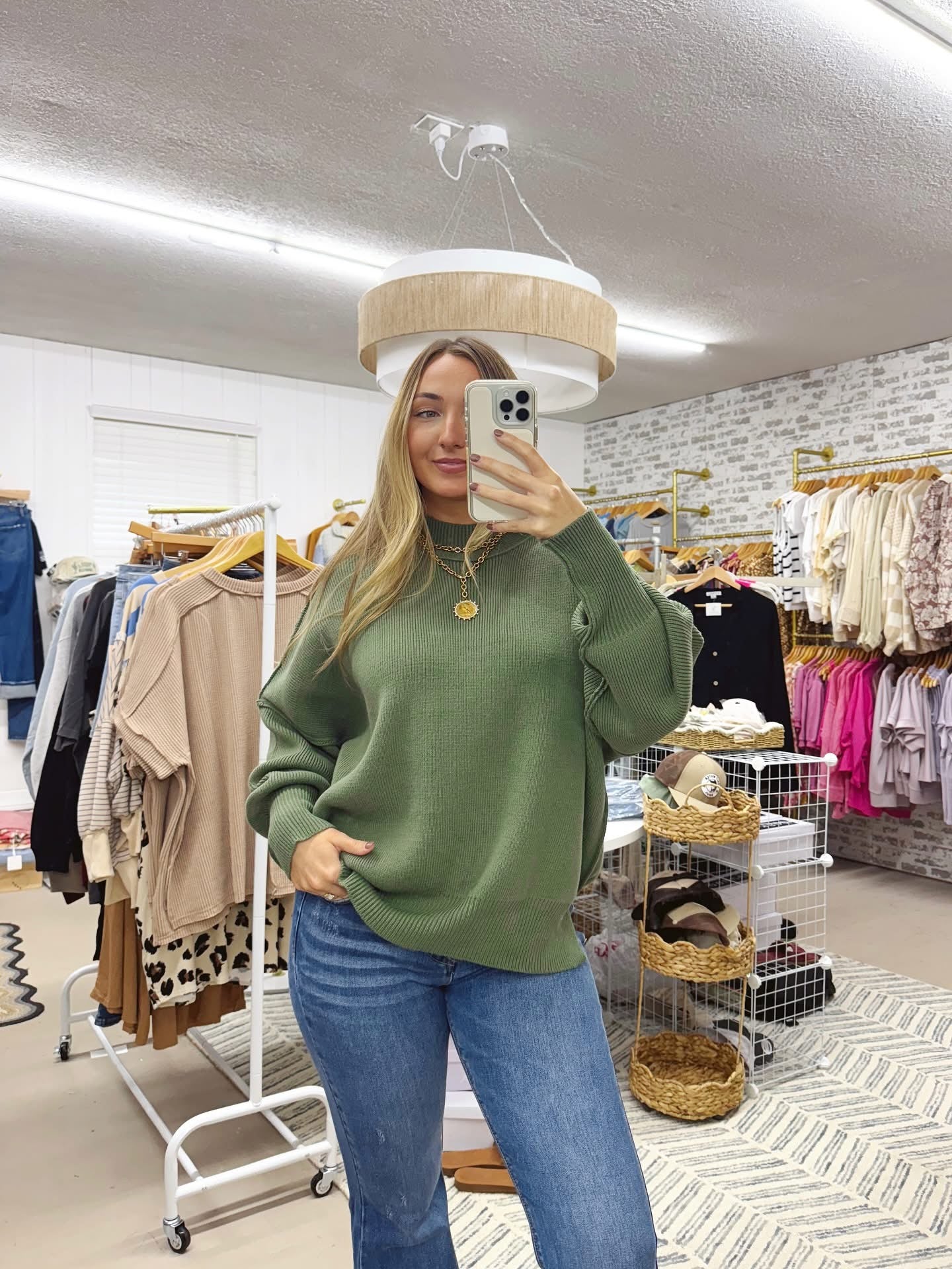 The Alice | Olive Green Side Slit Sweater