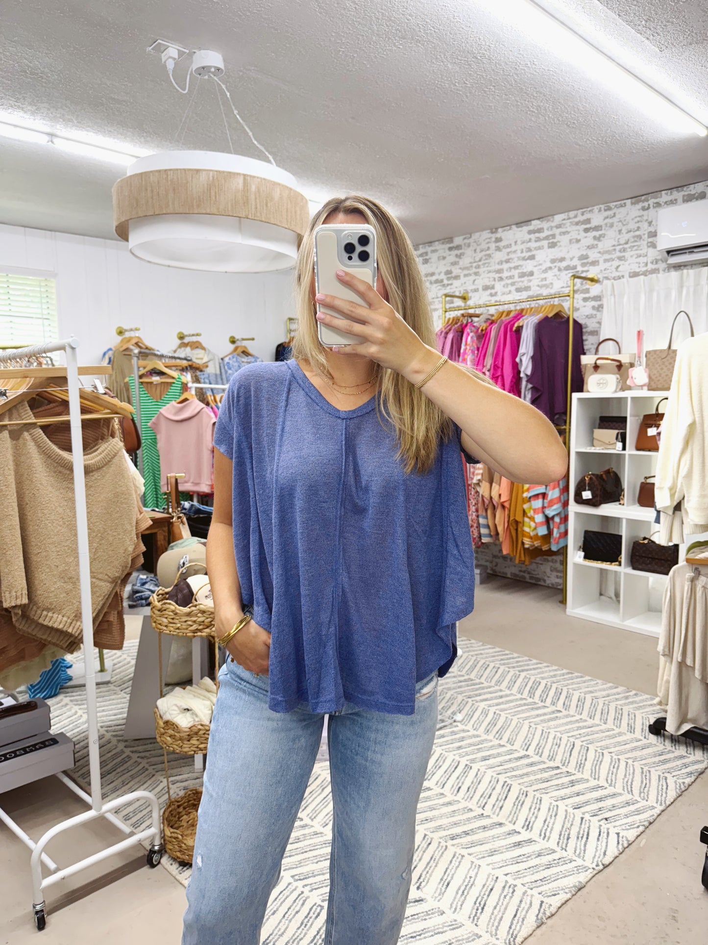 The Perry | Oversized Periwinkle Top