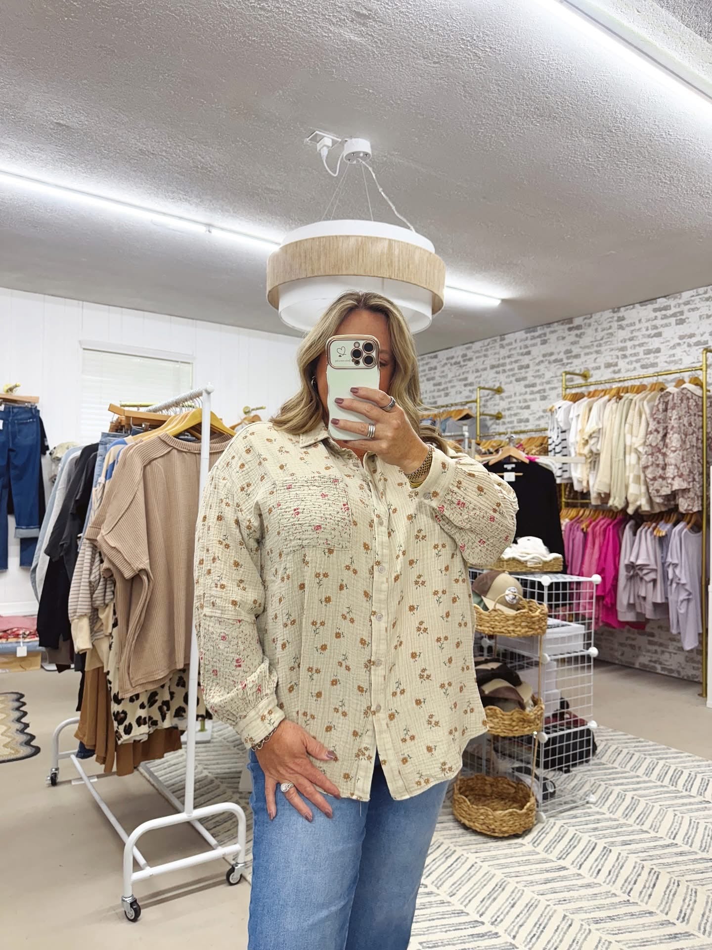 The Nova | Floral Gauze Button Down