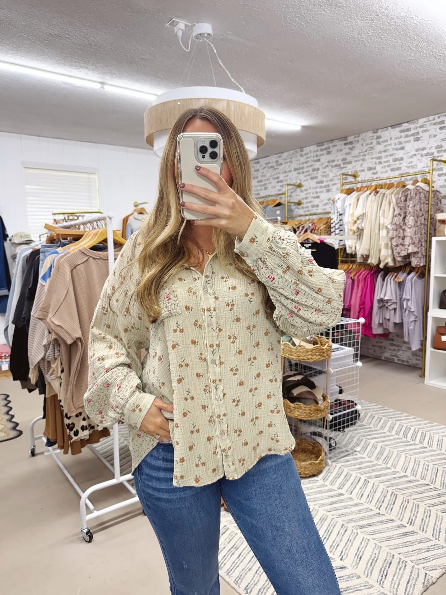 The Nova | Floral Gauze Button Down