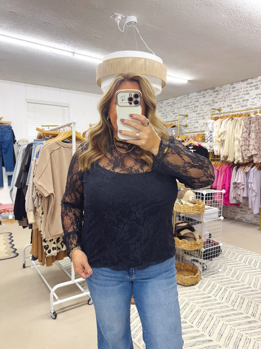 The Lace Floral Print Tops