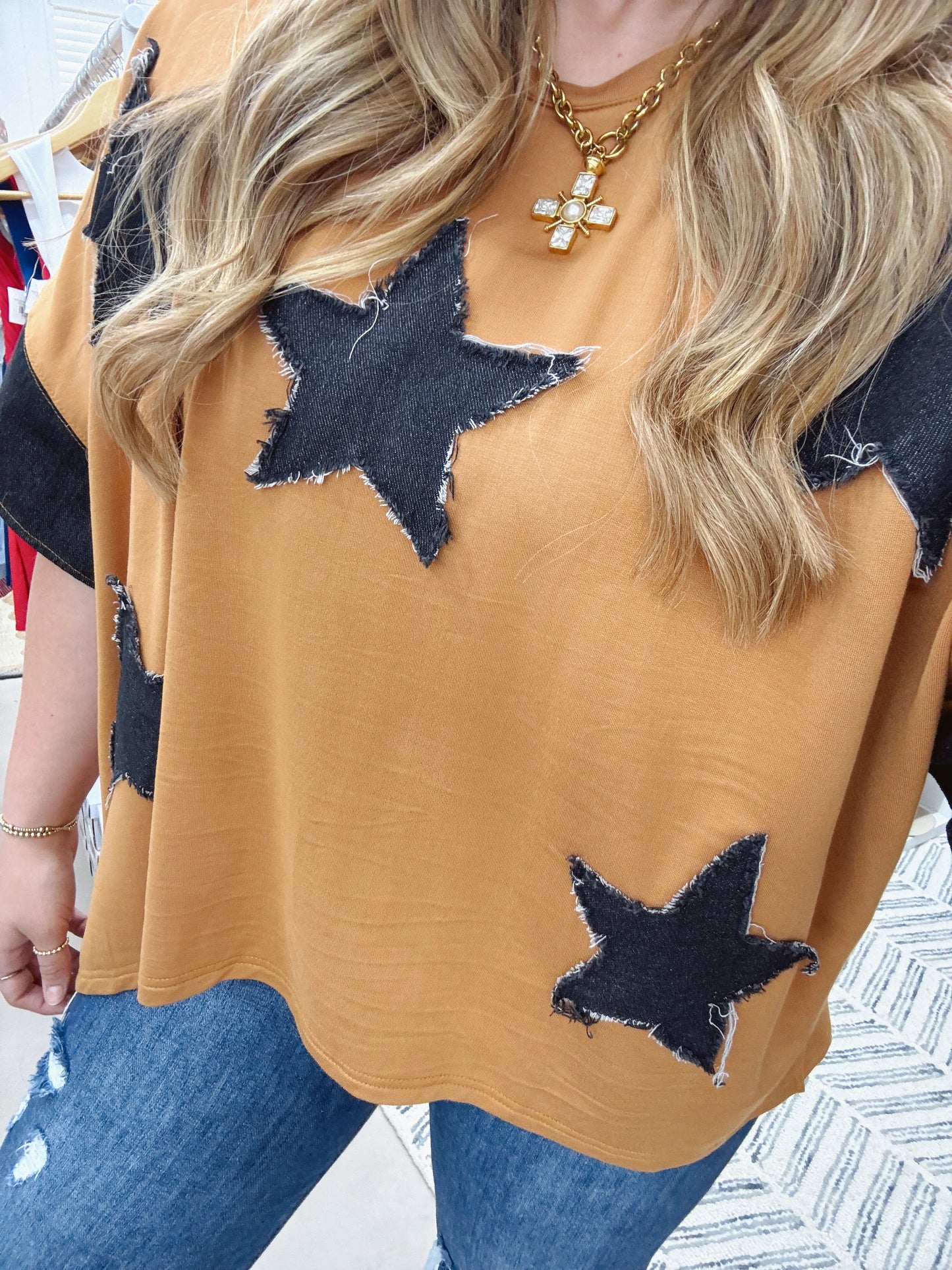 The Tanya | Denim Star Top
