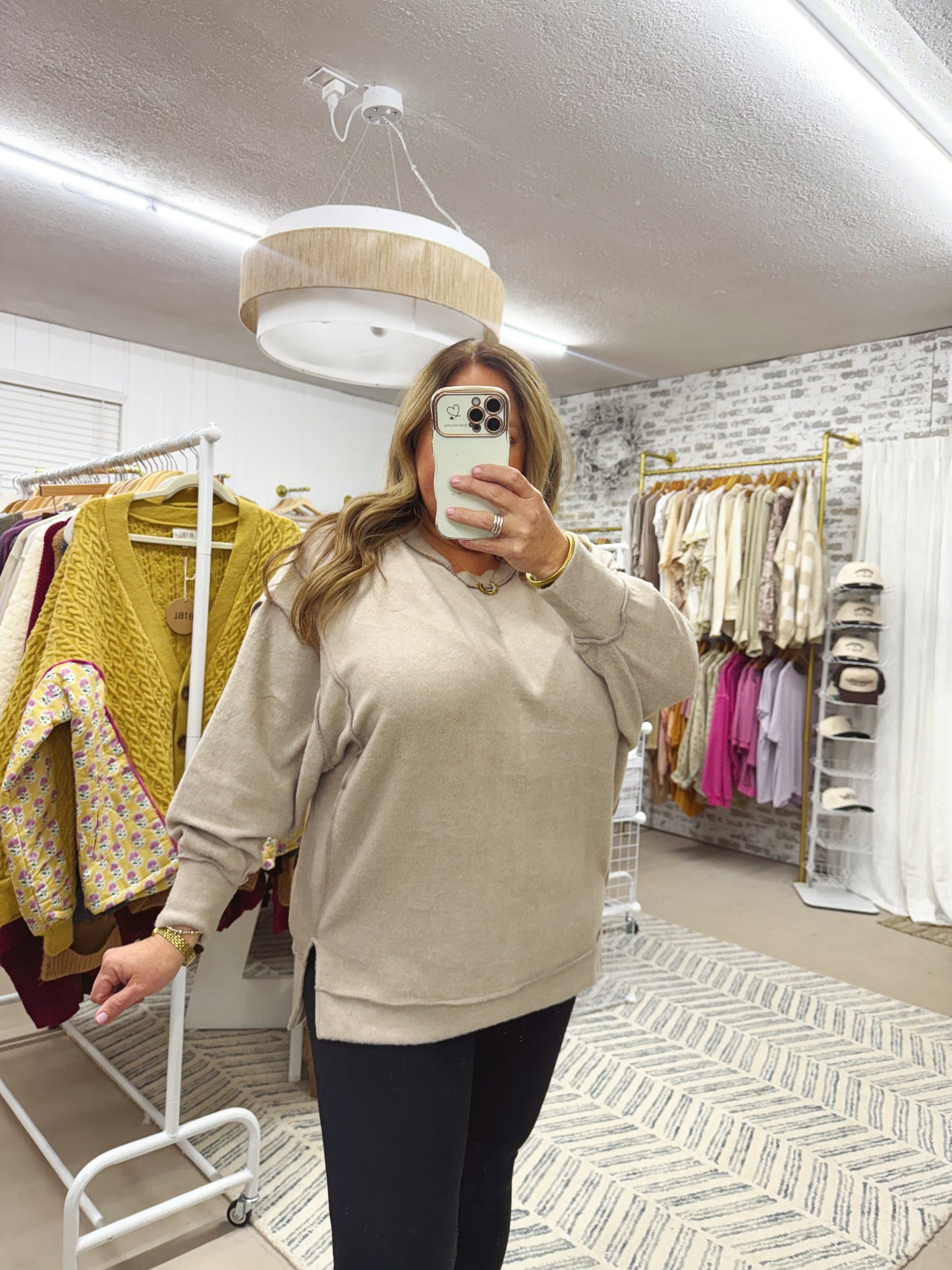 The Candace | Ash Mocha Brushed Hacci Sweater