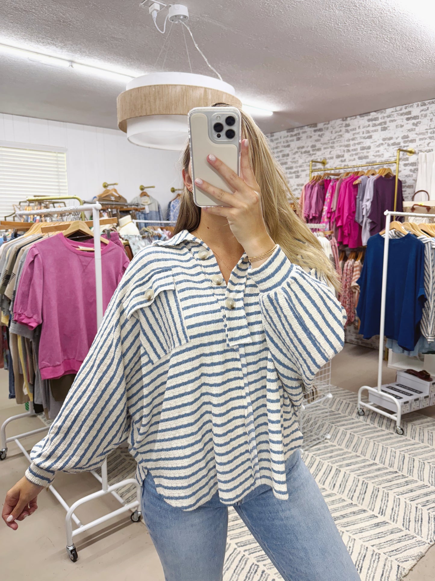 The Sailor | Oversized Blue Stripe top