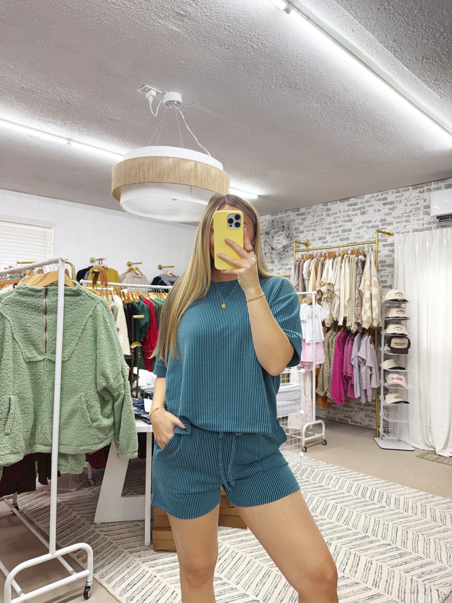 The MVP Ribbed Shorts Set | Teal