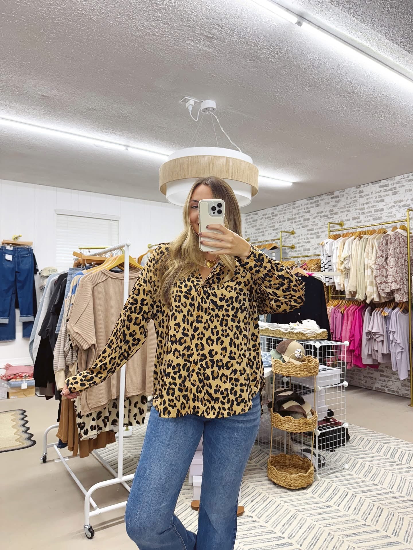 The Poppy | Leopard Long Sleeve Button Down