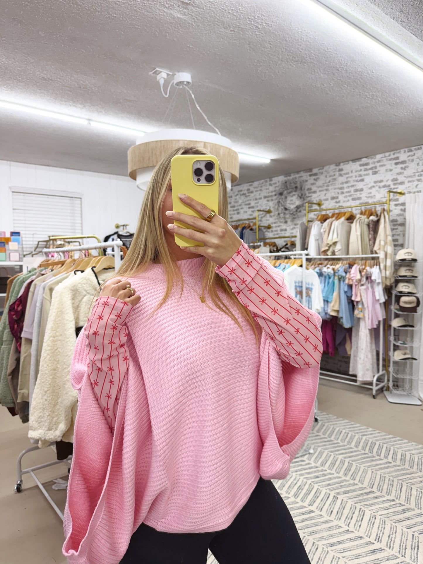 The Mesh Bow Long Sleeve | Pink