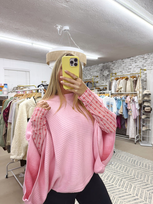 The Mesh Bow Long Sleeve | Pink