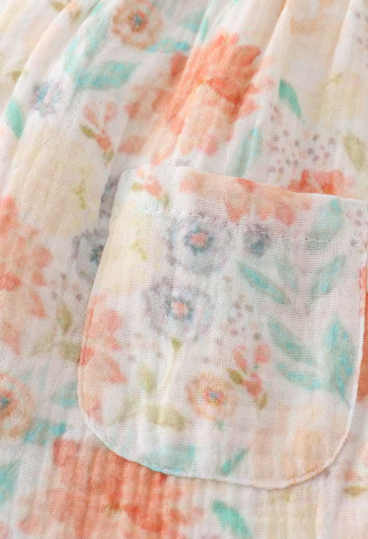 The Piper | Orange Floral Muslin Shorts Set