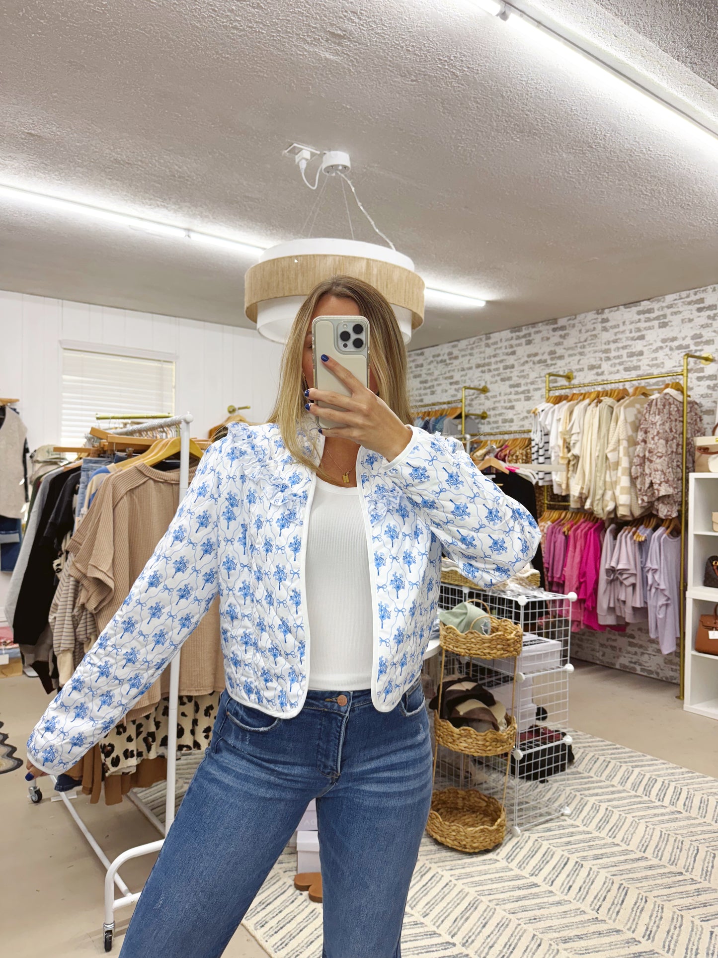 The Blue Floral Bow Jacket