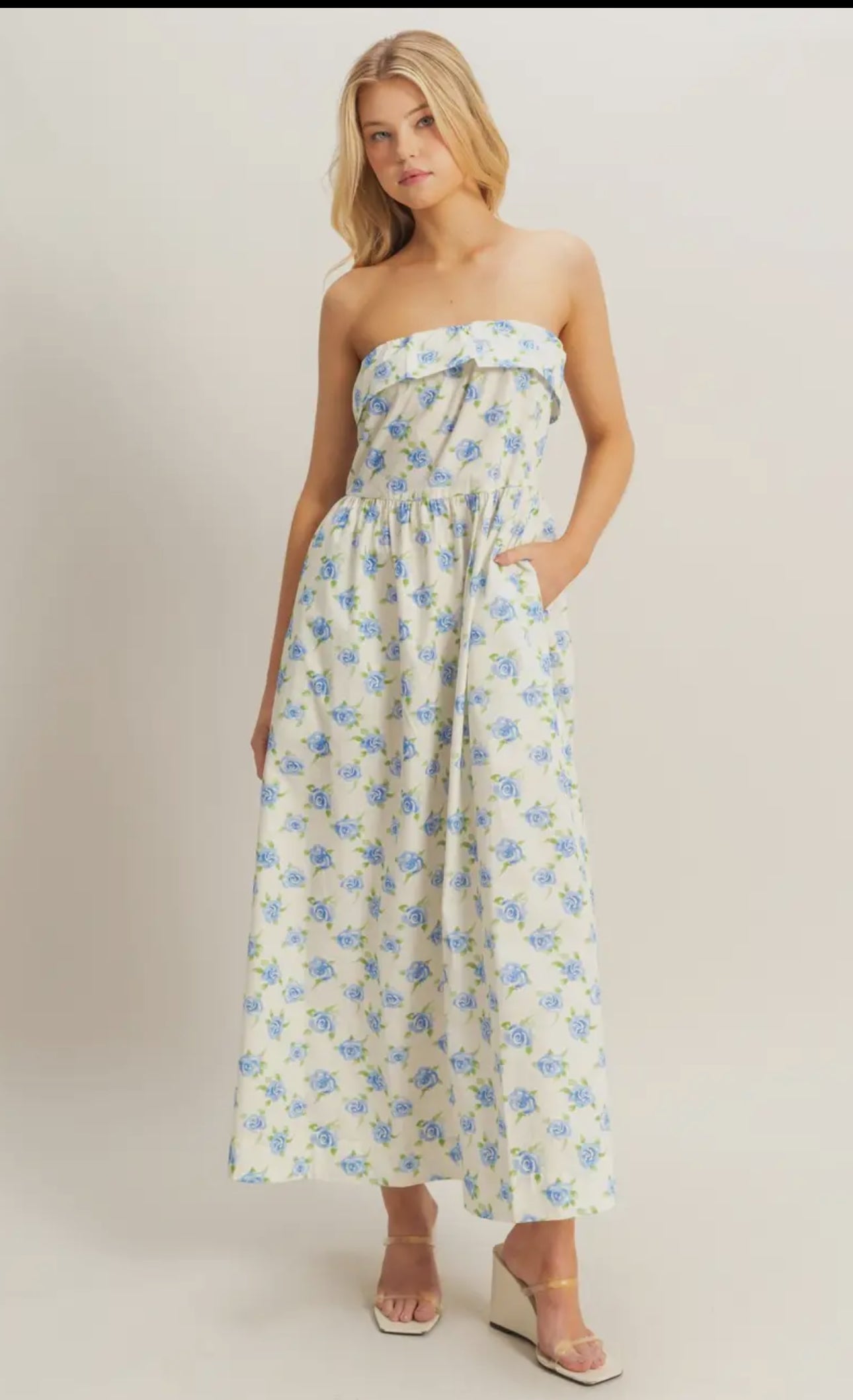 The Sienna | Floral Strapless Tube Maxi Dress