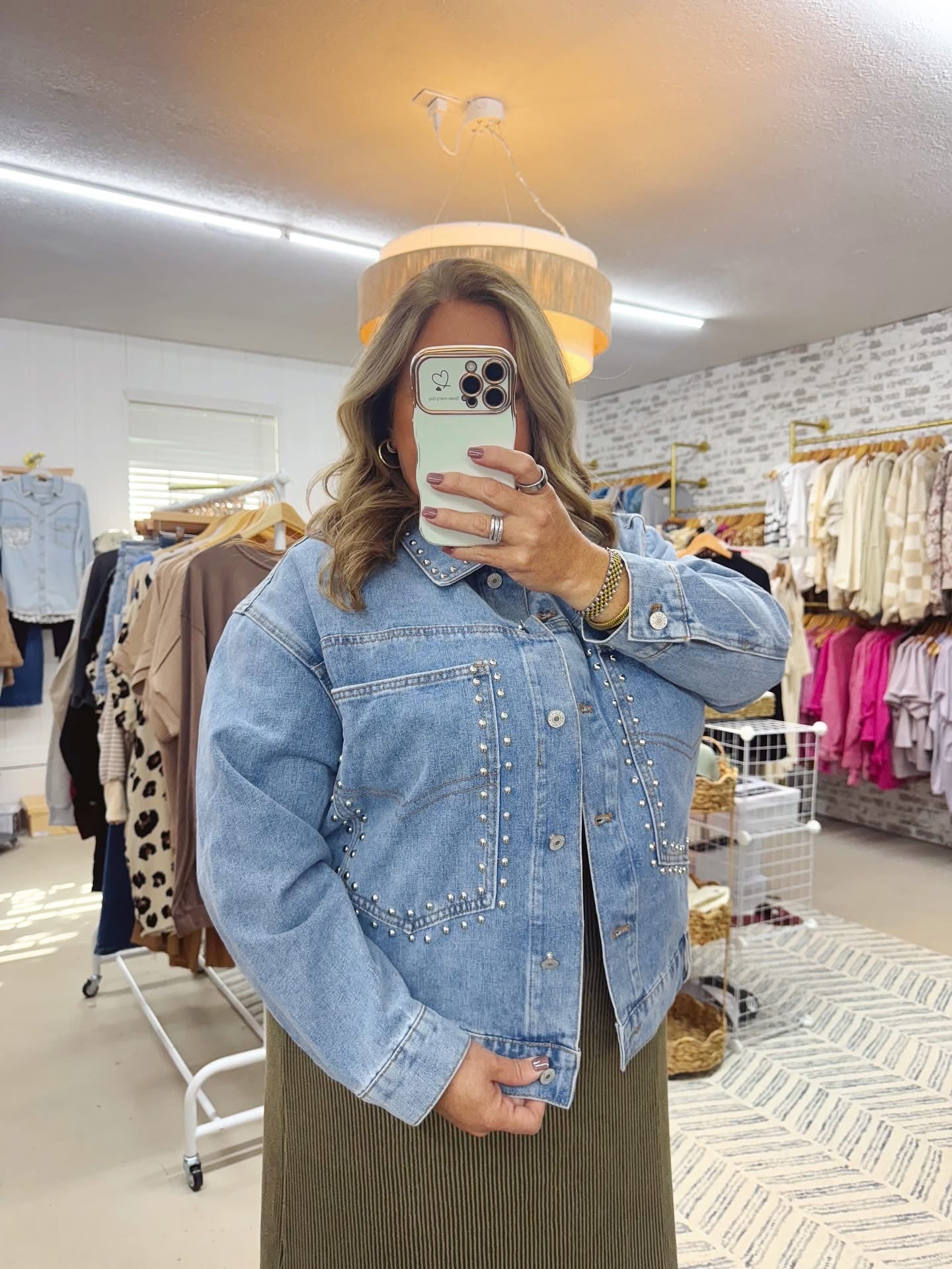 The Jenn | Studded Denim Jacket