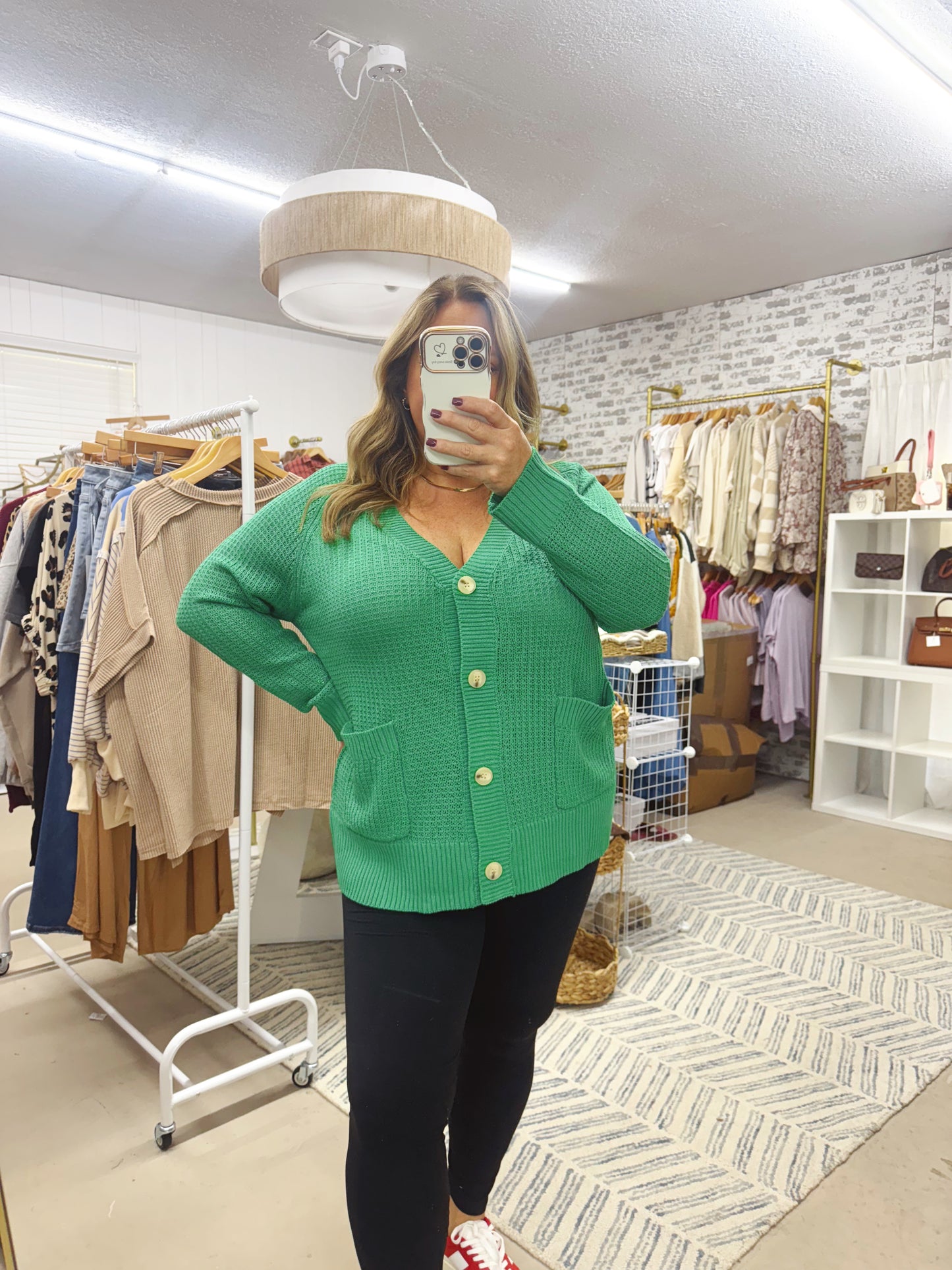 The Noelle | Green Knit Cardigan