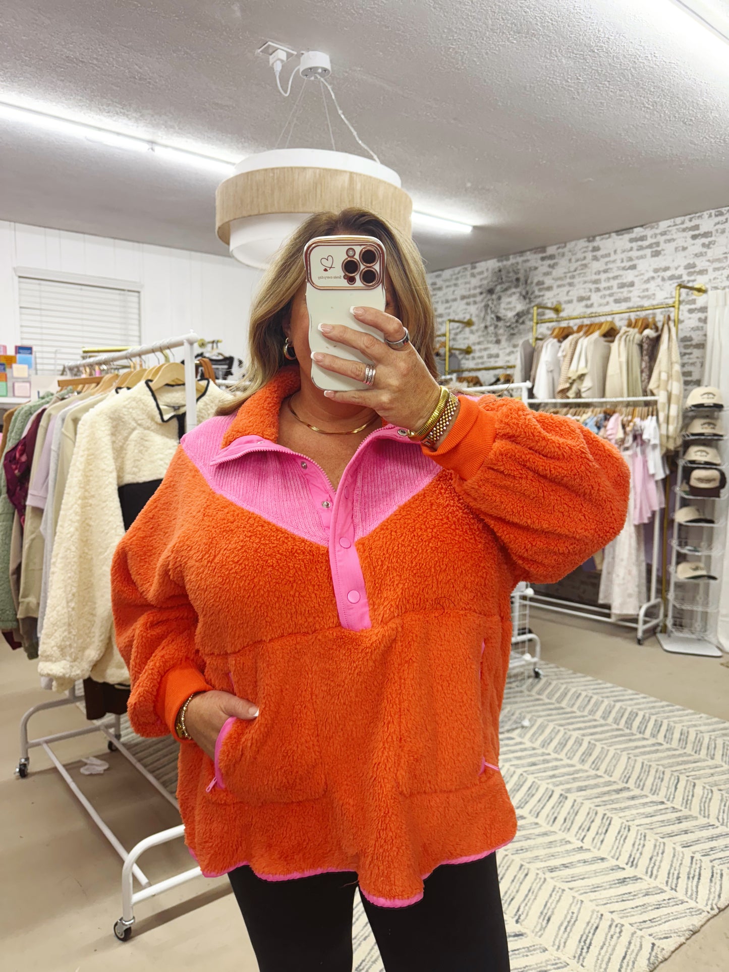 The Georgina | Orange and Pink Pullover