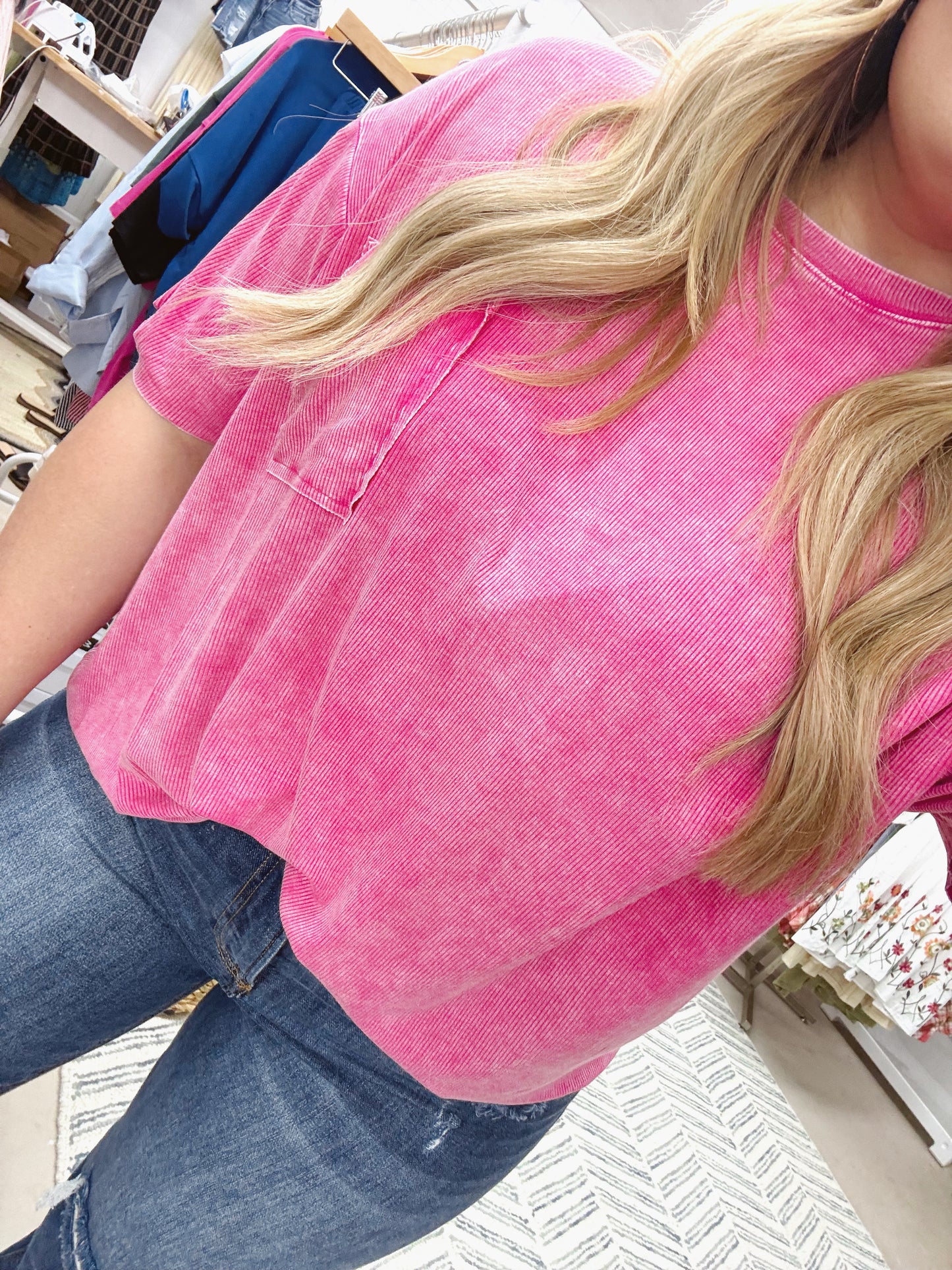 The Scarlett | Pink Slouchy Pocket Tee