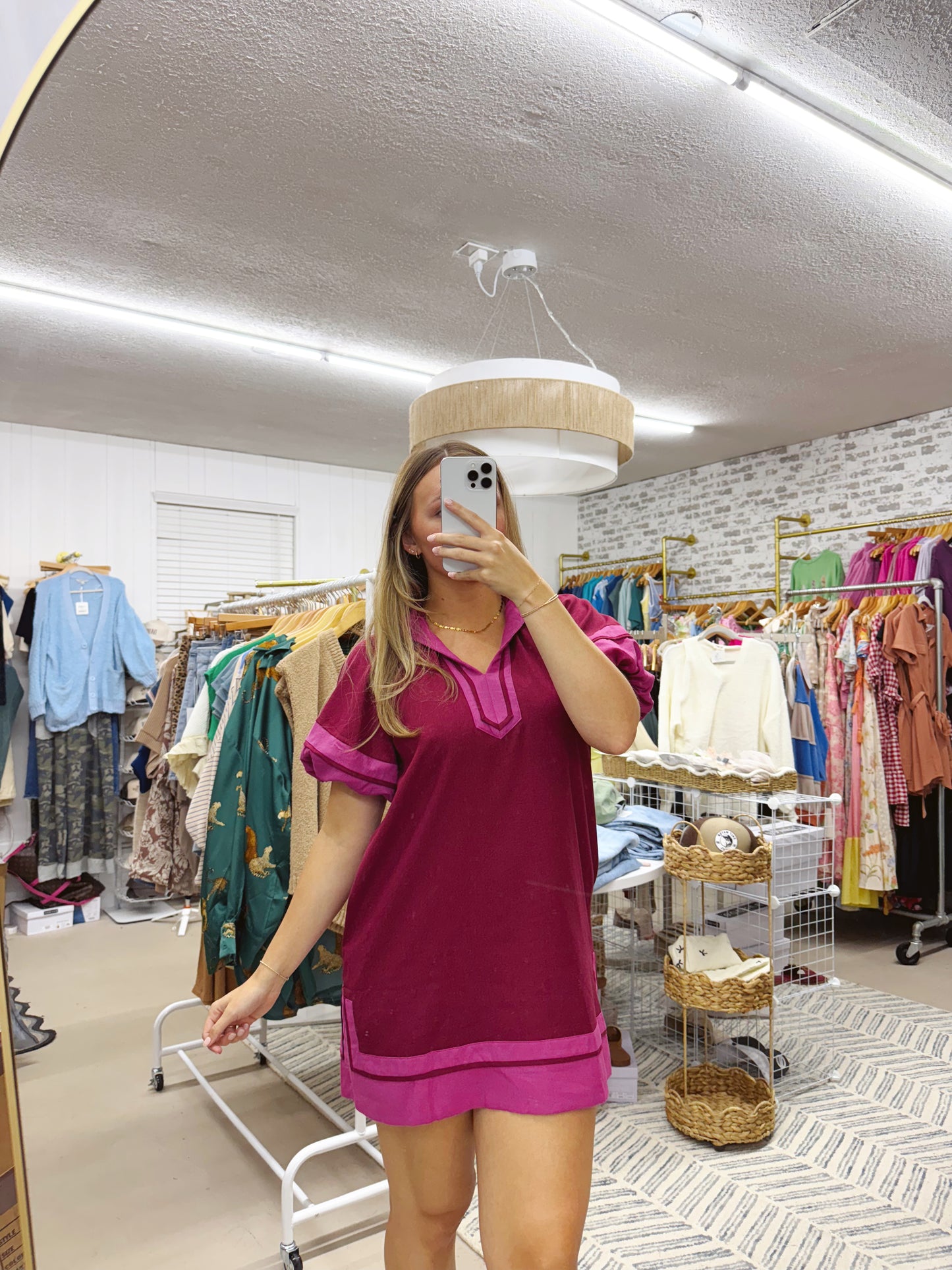 The Tracy | Wine and Pink Dress