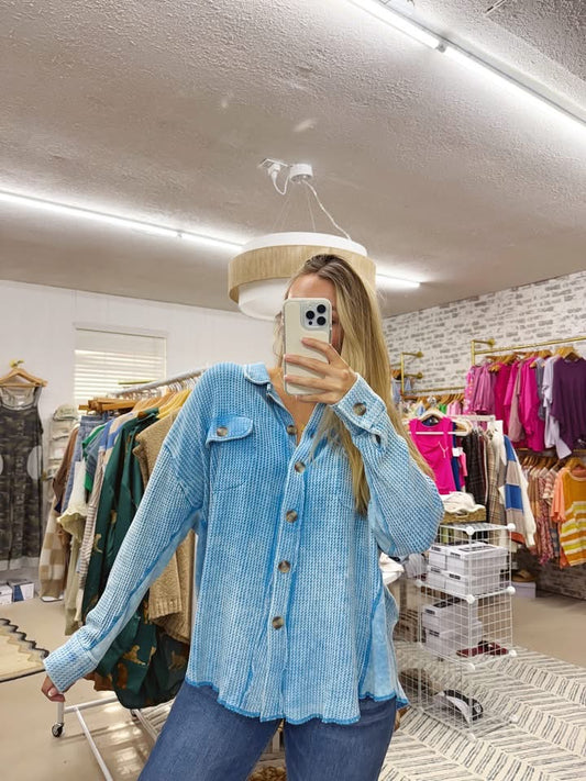 The Christie | Blue Button Up