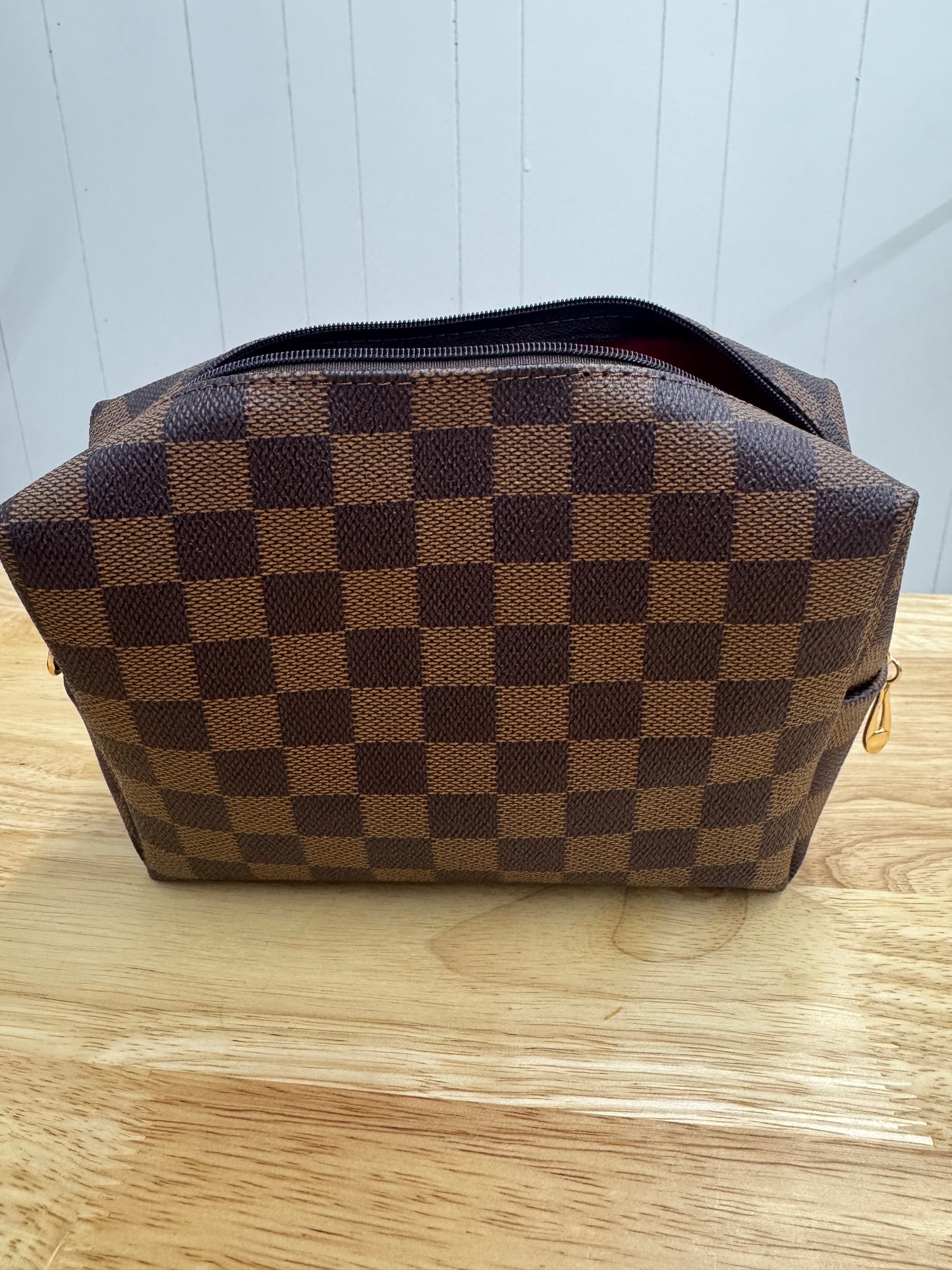 Checkered Cosmetic Bag