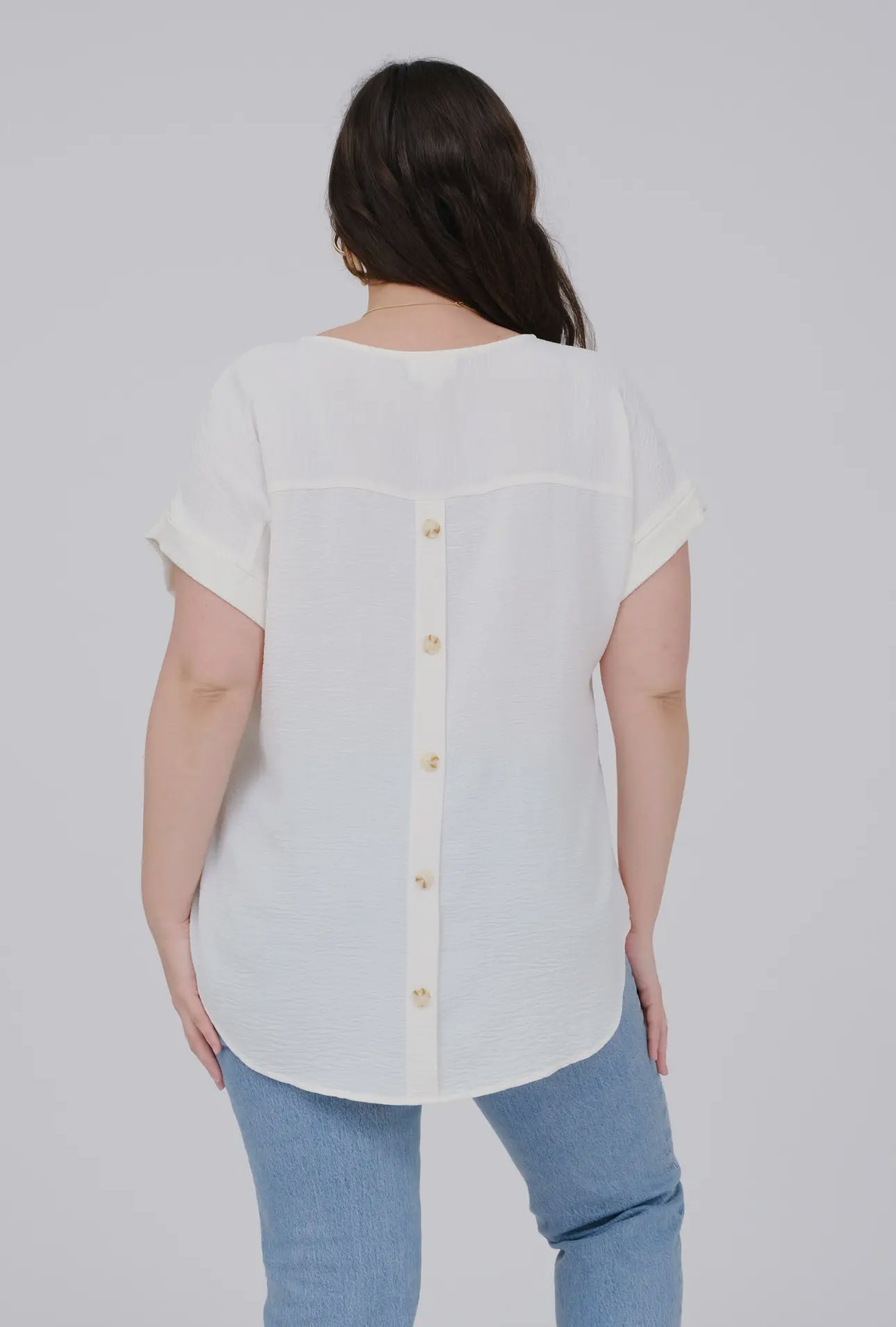 The Karen | White V Neck Blouse