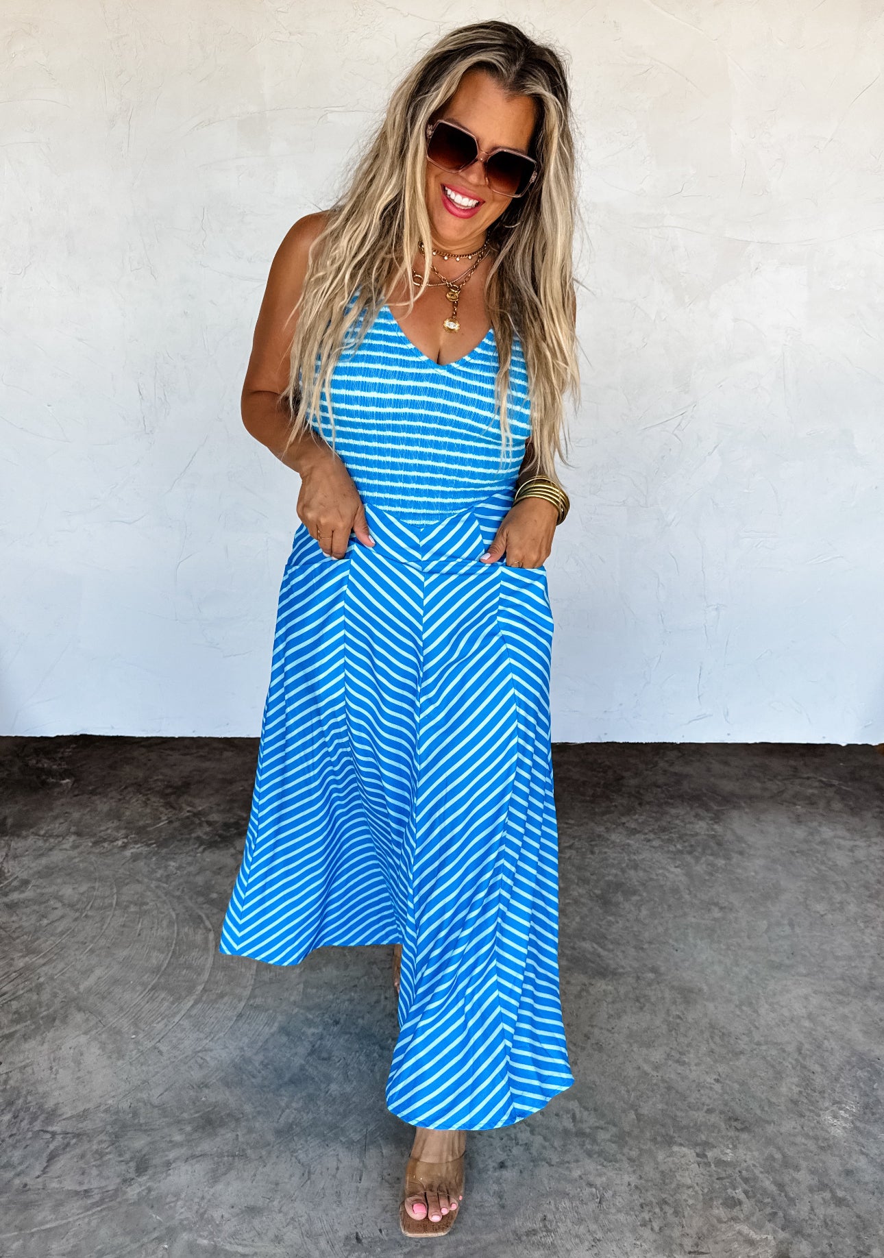 The Stripe Tank Dress | Blue