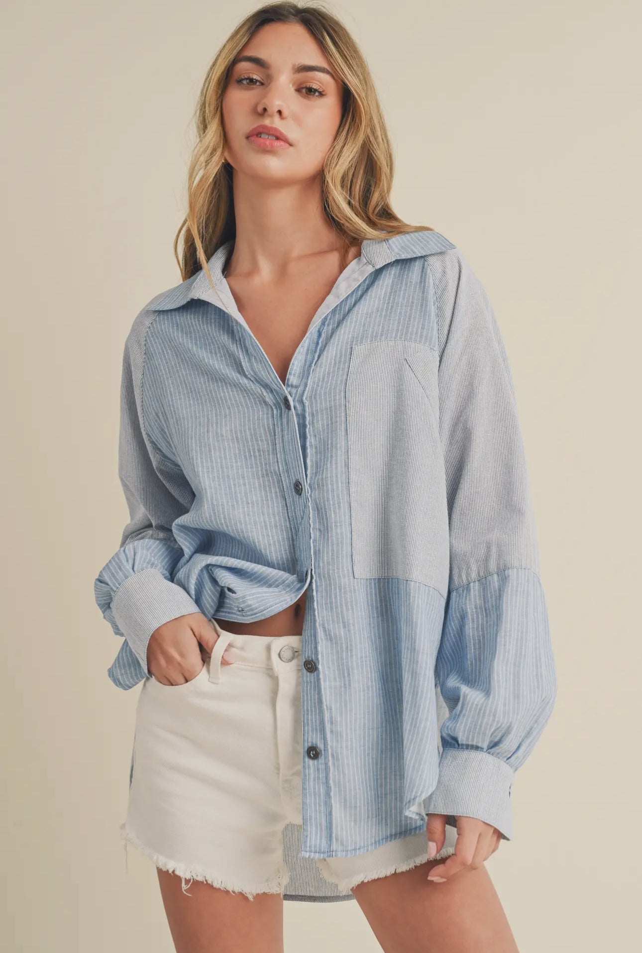 The Serenity | Blue Stripe Button Up