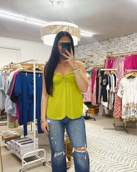 The Kimber | Lime Strapless Tube Top