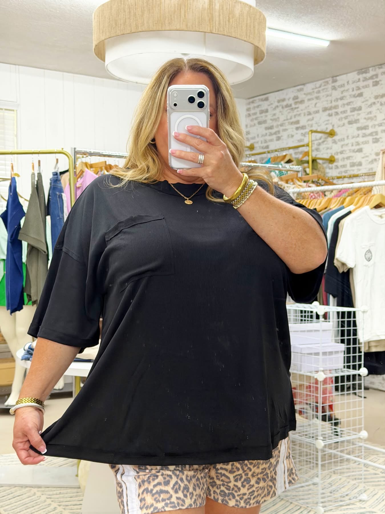The Alex Ribbed Boyfriend Top | Black