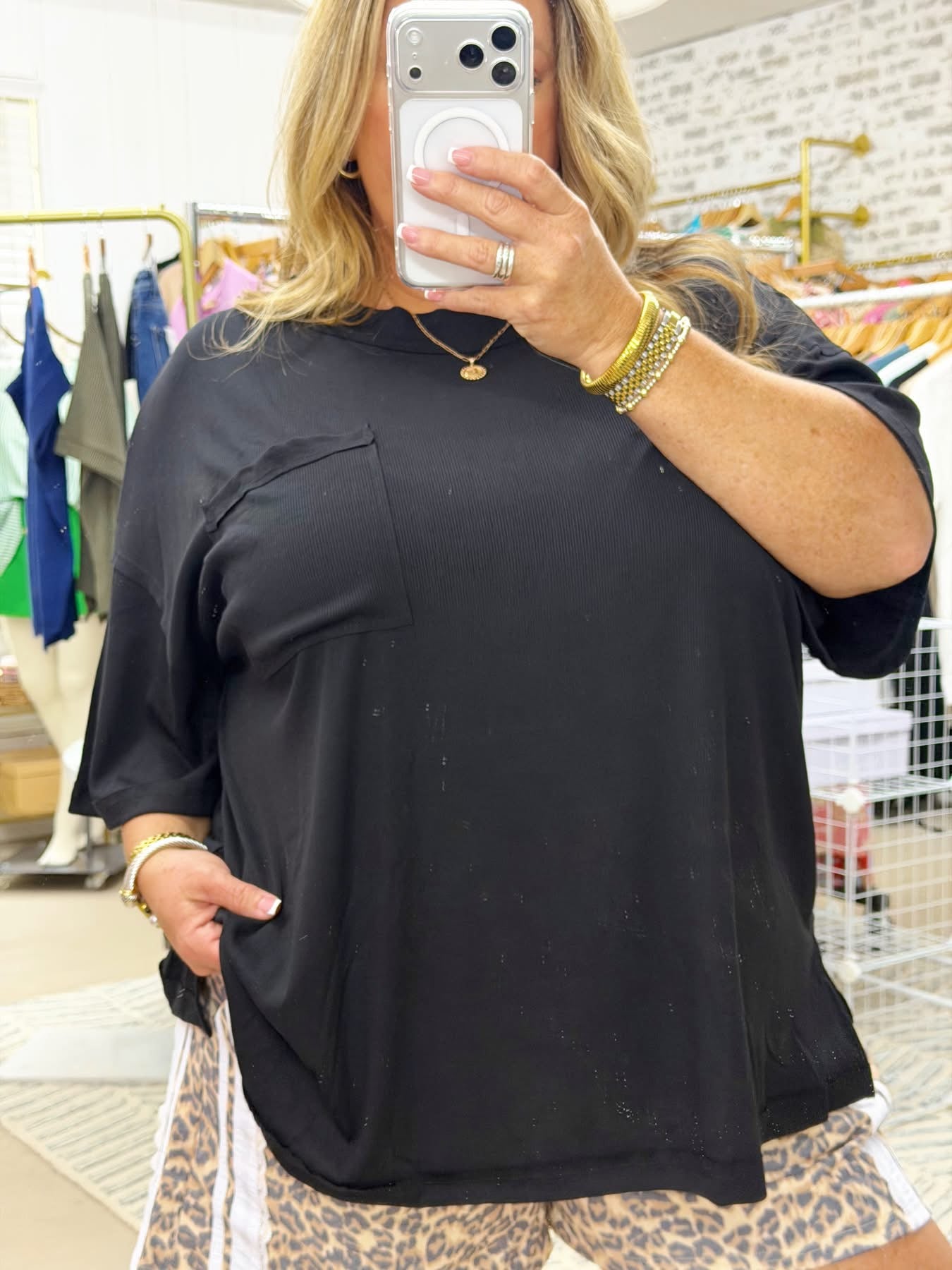 The Alex Ribbed Boyfriend Top | Black