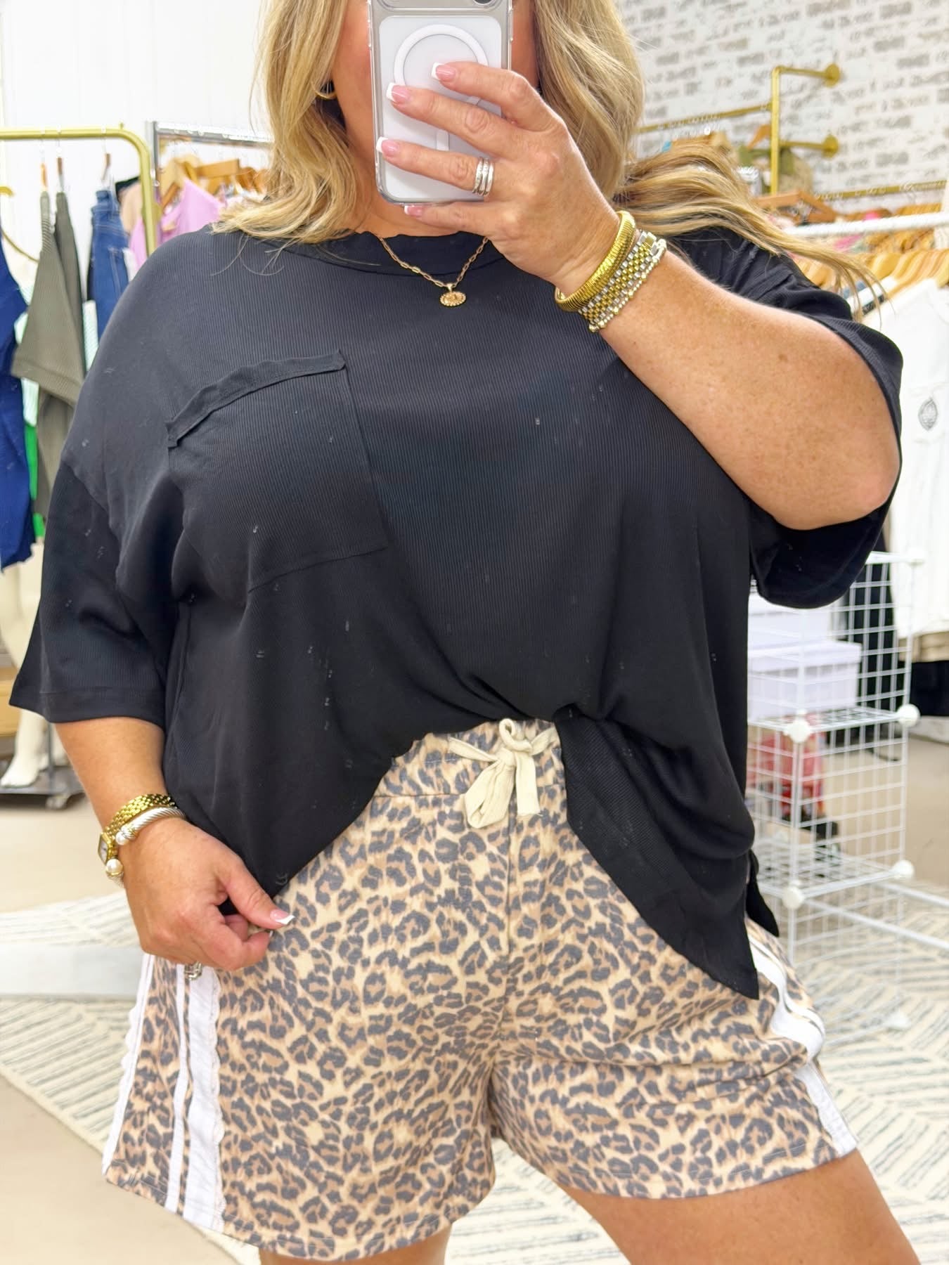 The Alex Ribbed Boyfriend Top | Black