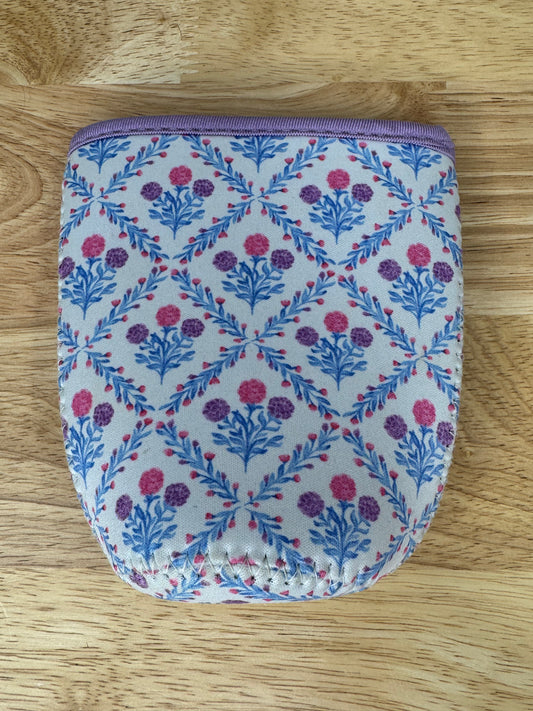 White & Purple Floral Cup Sleeve - Medium