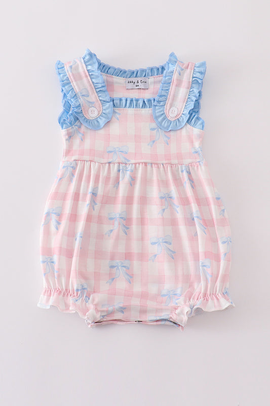 The Gracie | Pink Plaid Bow Bubble