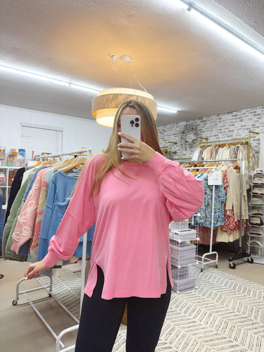 The Chloe | Washed Pink Long Sleeve