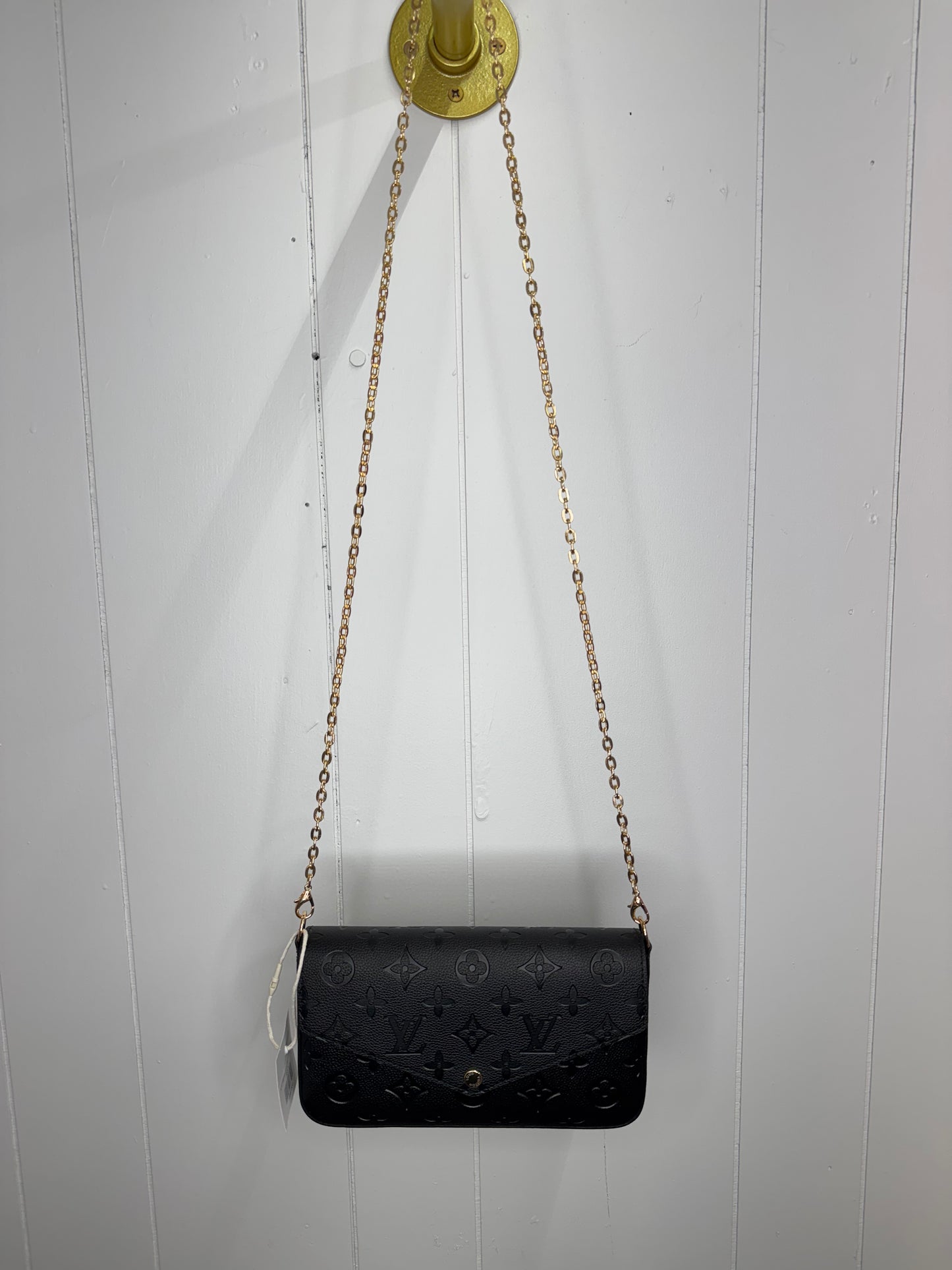 L/V Inspired Small Black Embossed