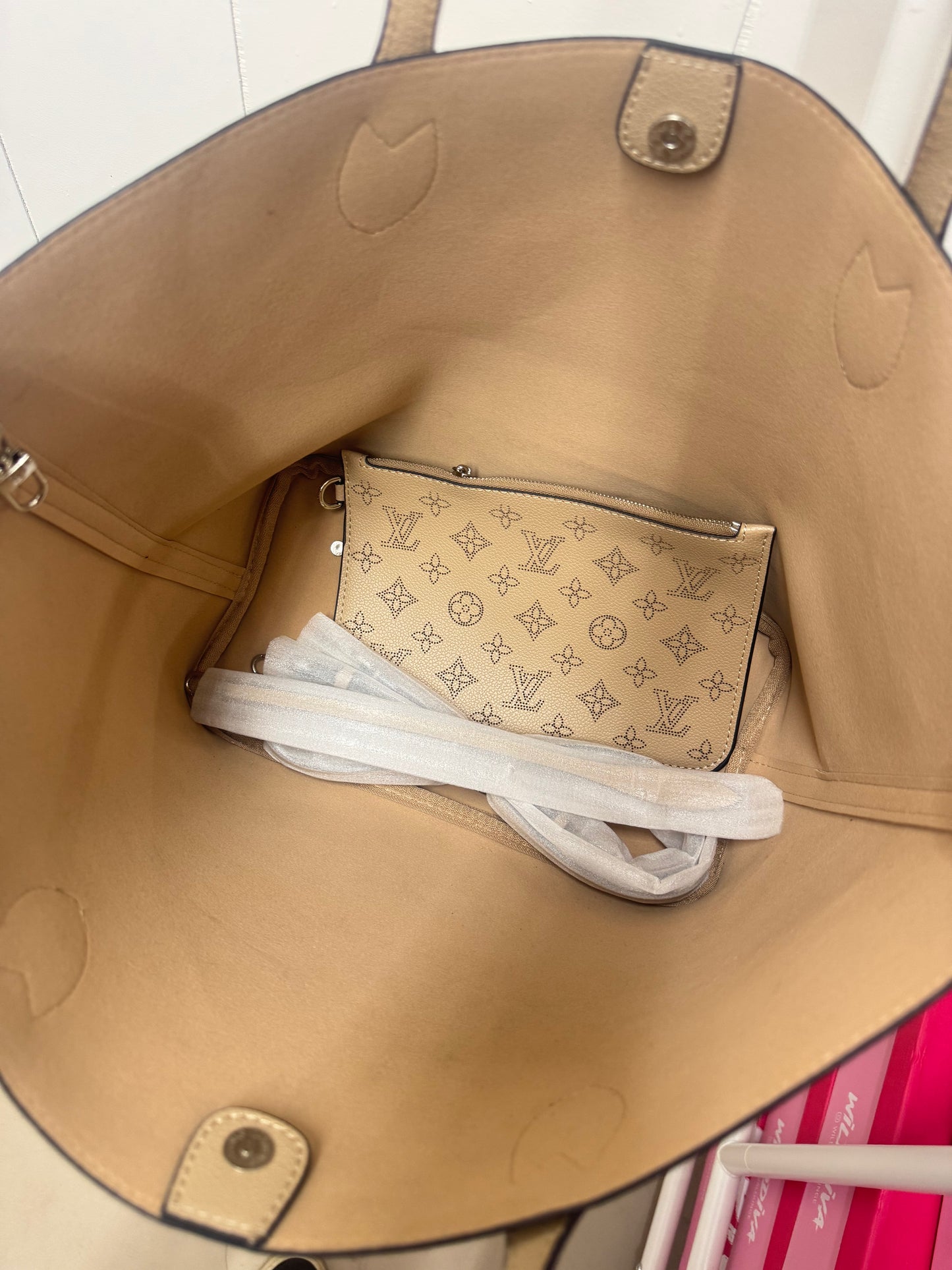 LV Inspired Tan Tote