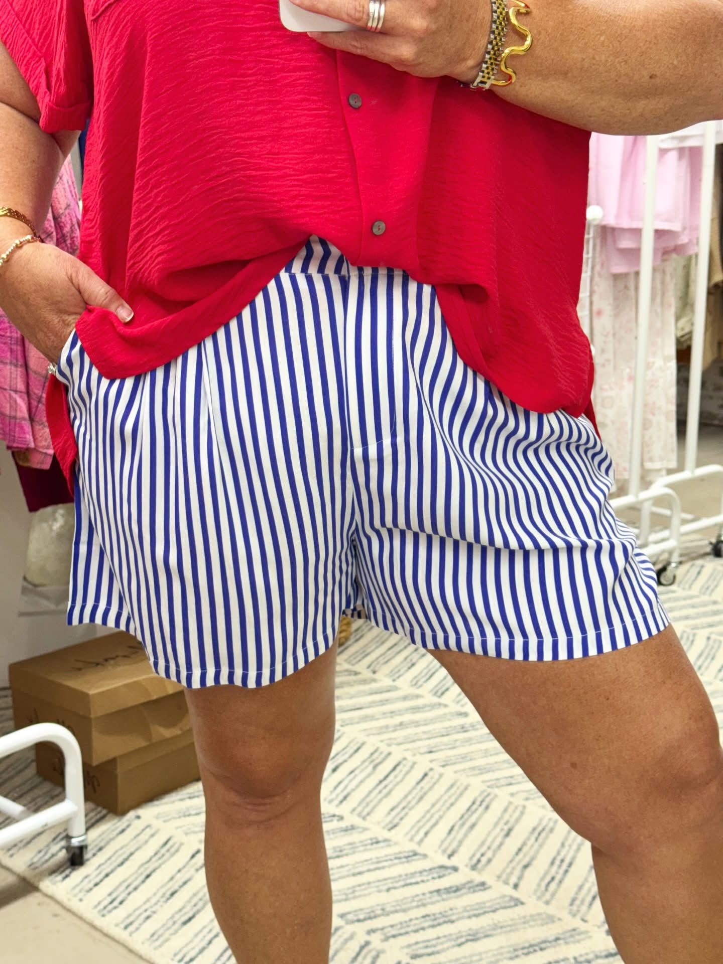 The Stripe Breeze Shorts | Blue