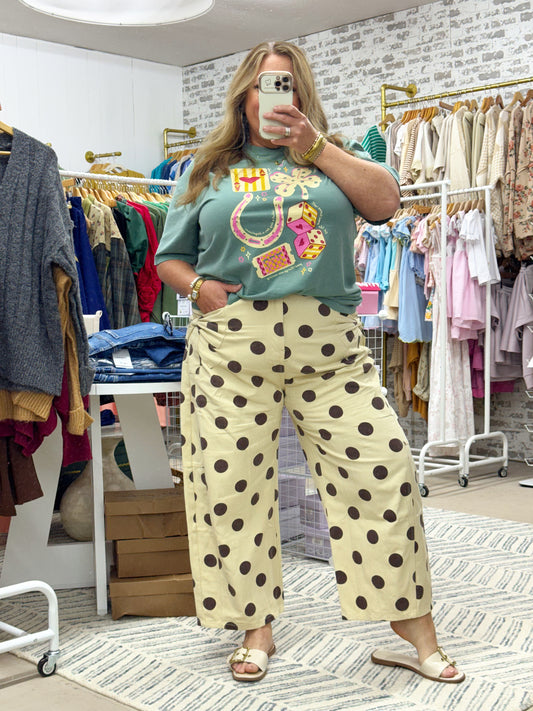 The Polka Dot Barrel Jeans | Taupe