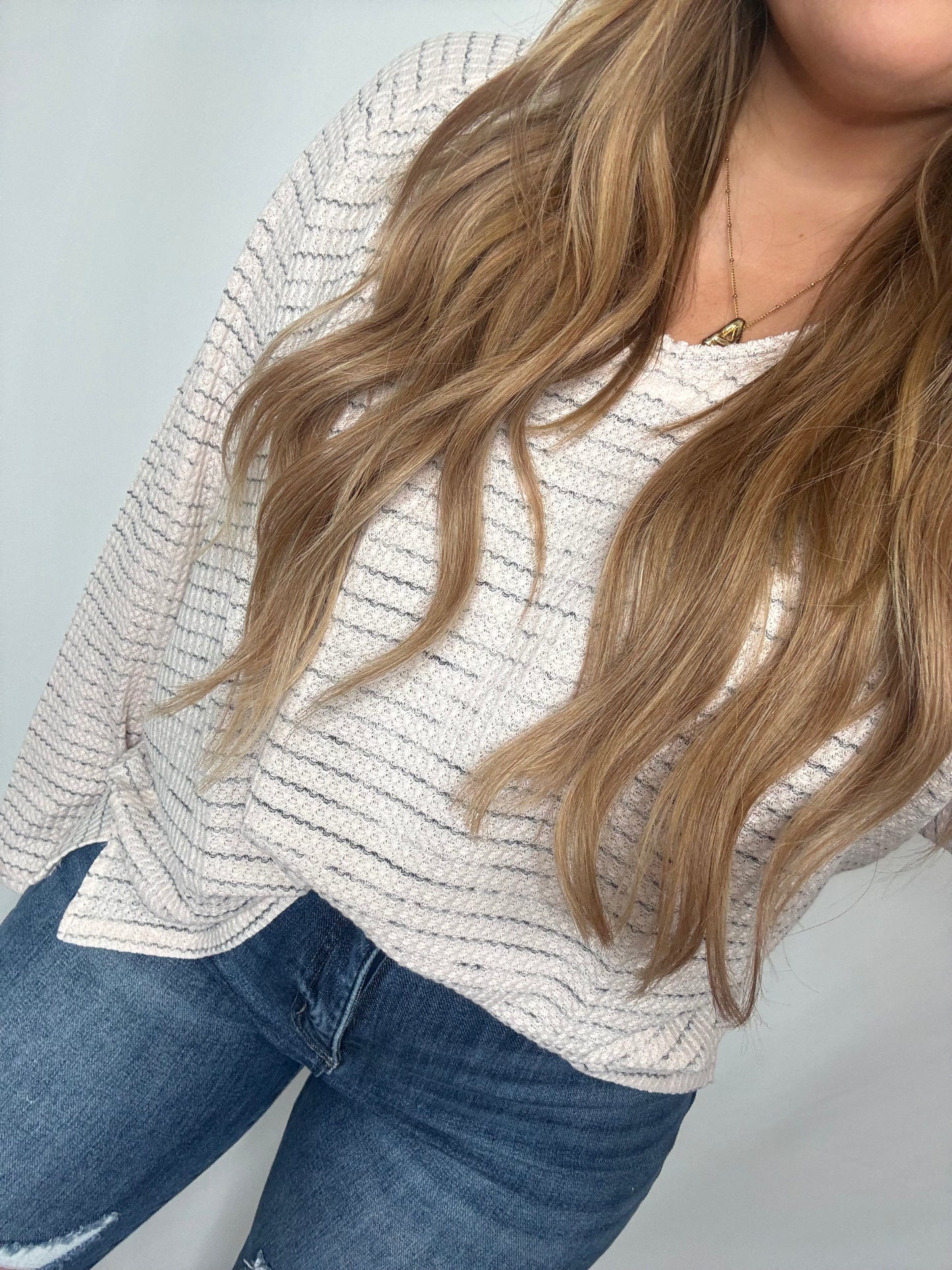 The Nicole | Long Sleeve Waffle Top