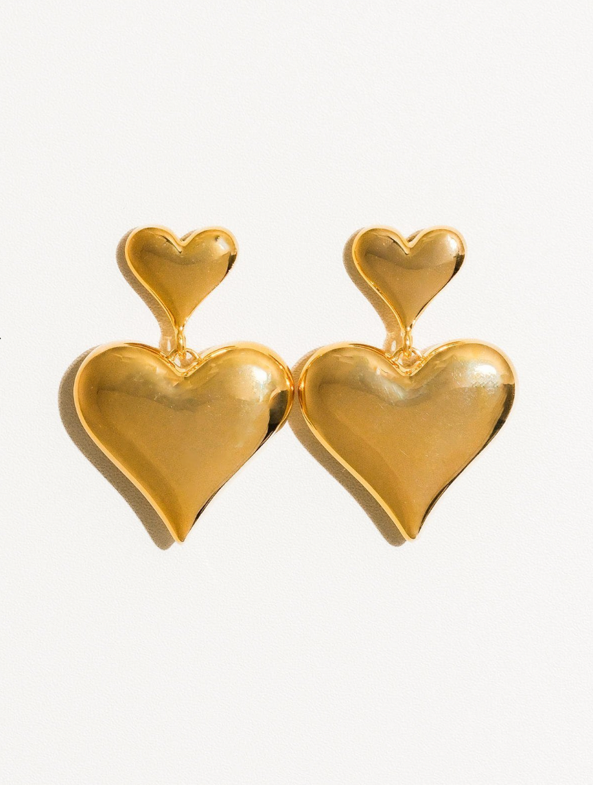 The Delphine | Chunky Heart Earrings