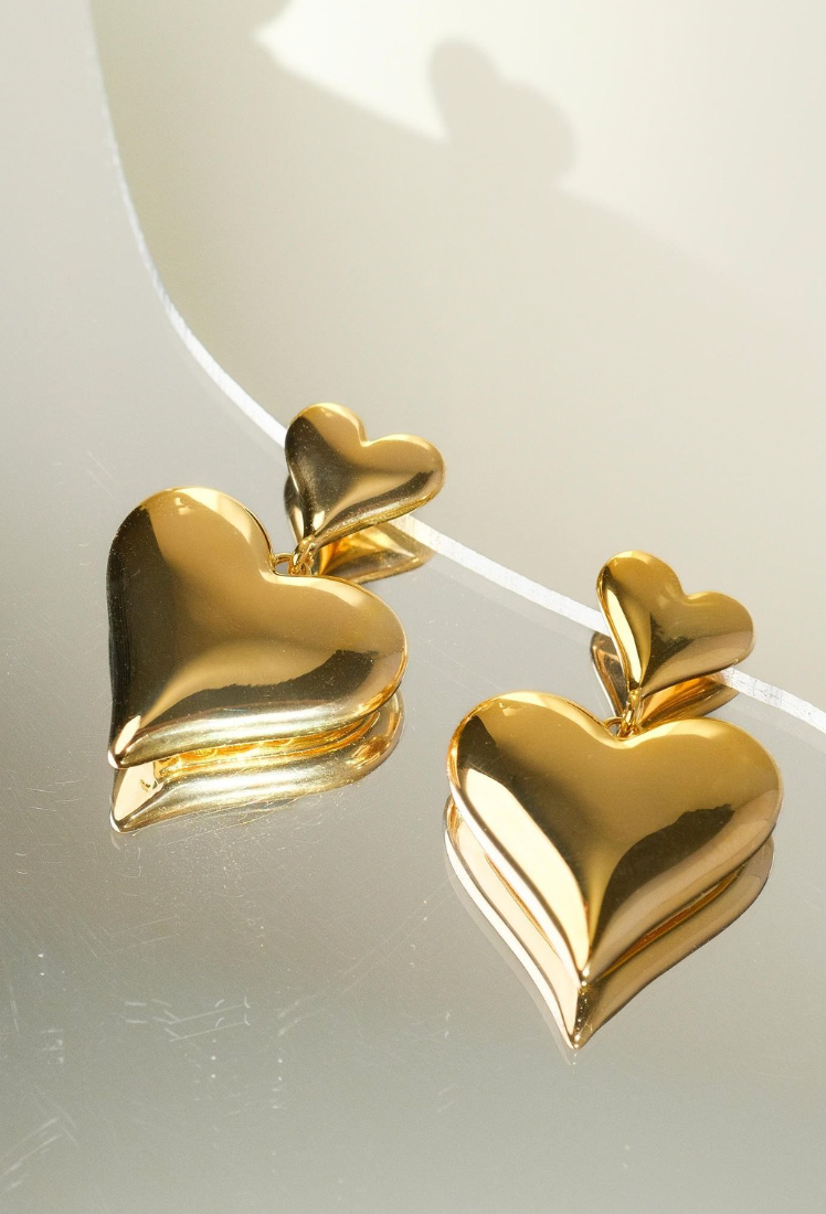 The Delphine | Chunky Heart Earrings