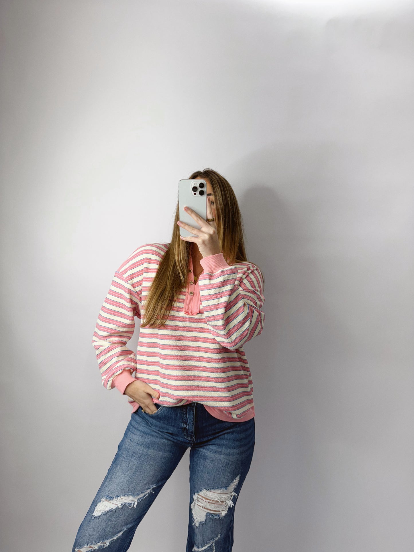 The Alyssa | Pink and White Stripe Top