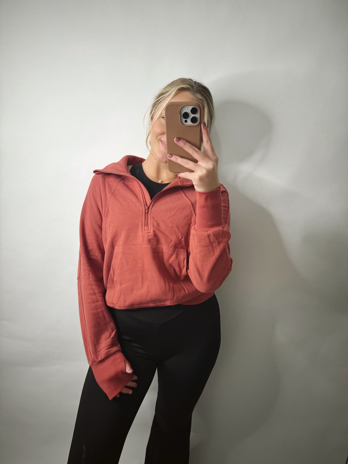 The Scuba | Rust Red Quarter Zip