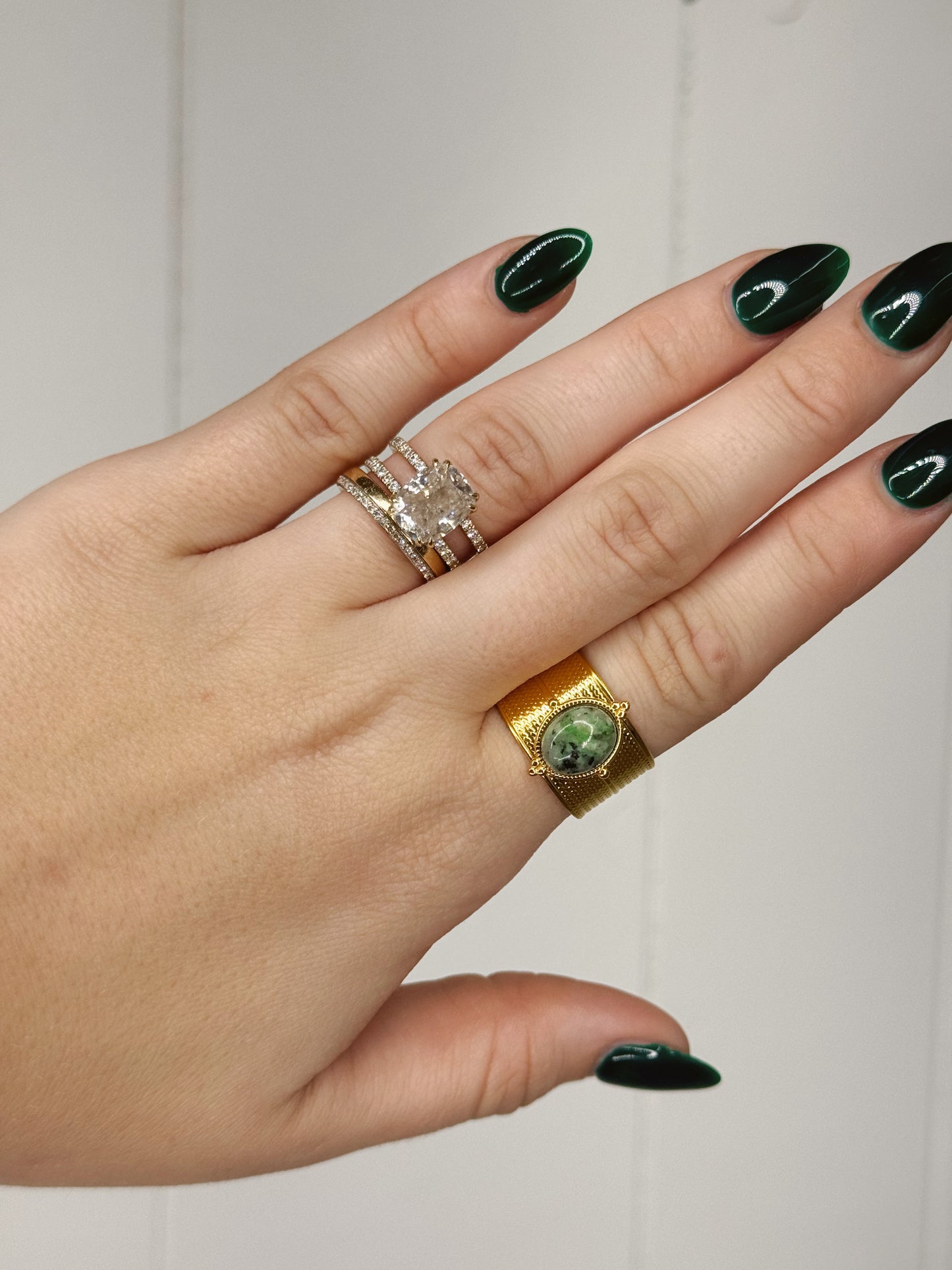 The Oasis | Adjustable Green Ring