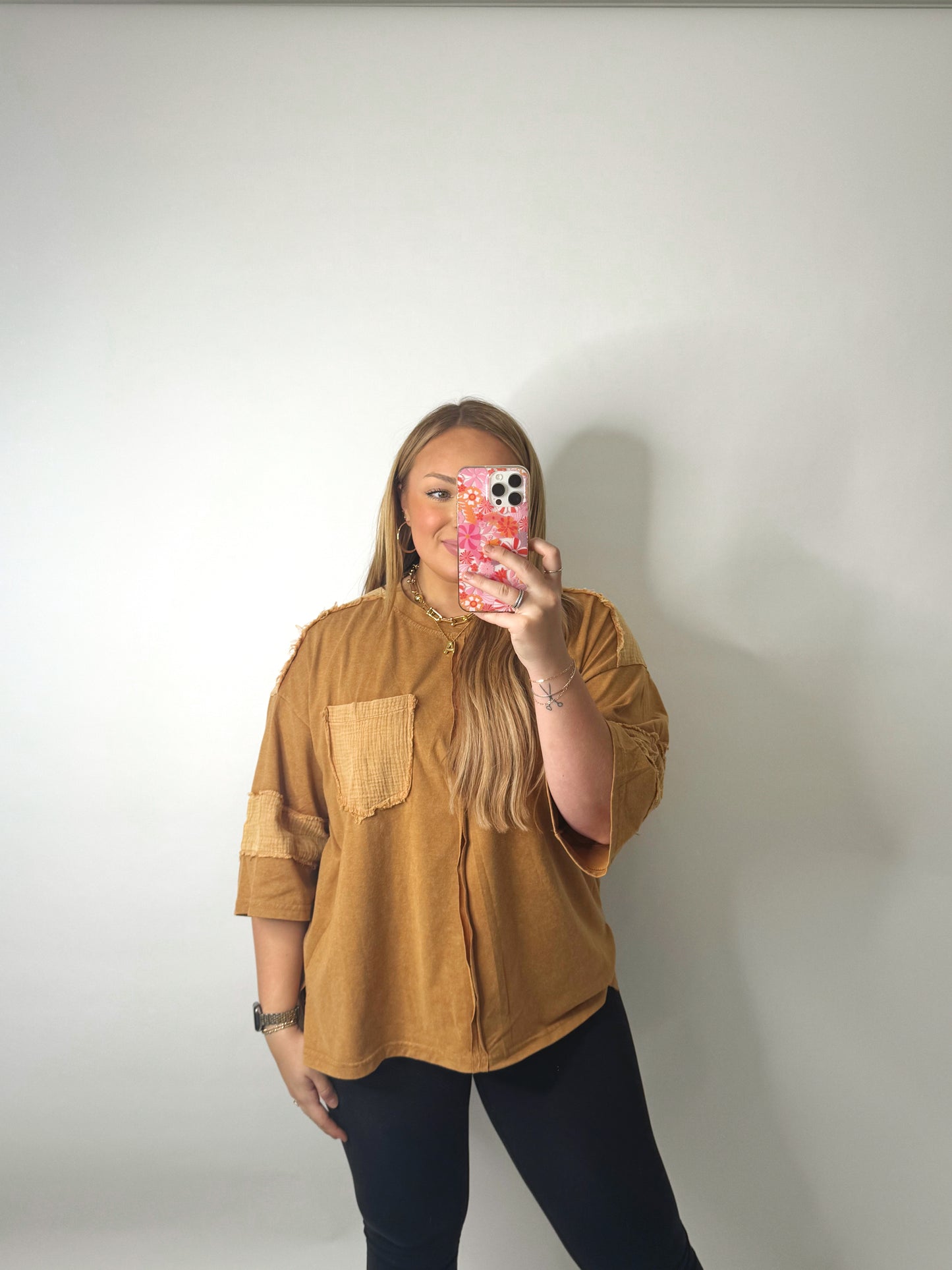 The Gabi | Brown Pocket Tee