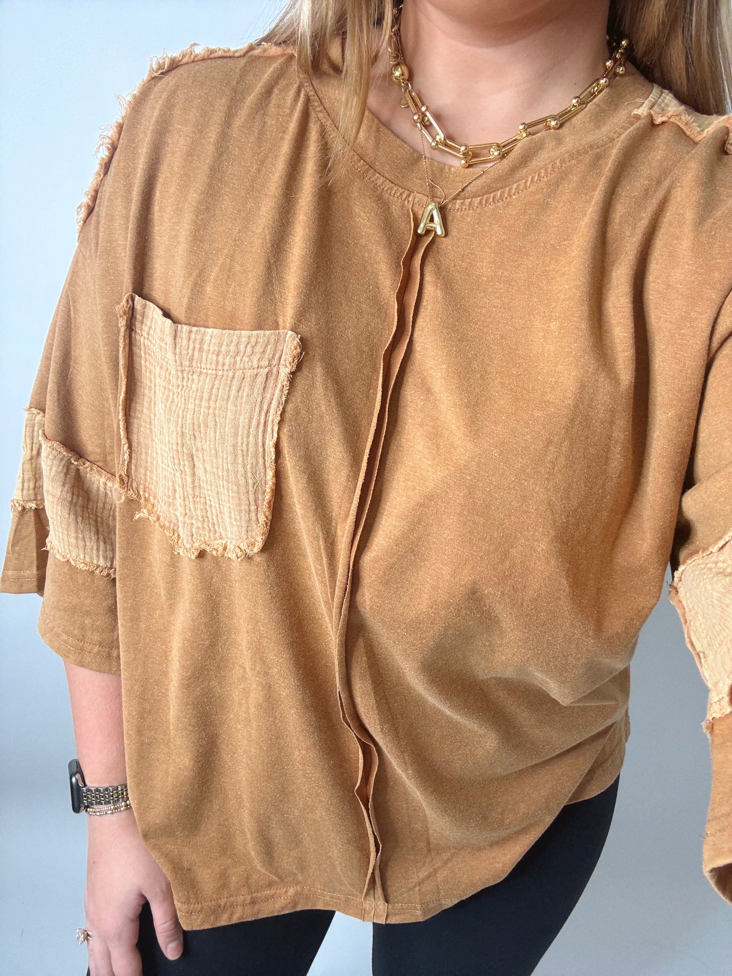 The Gabi | Brown Pocket Tee