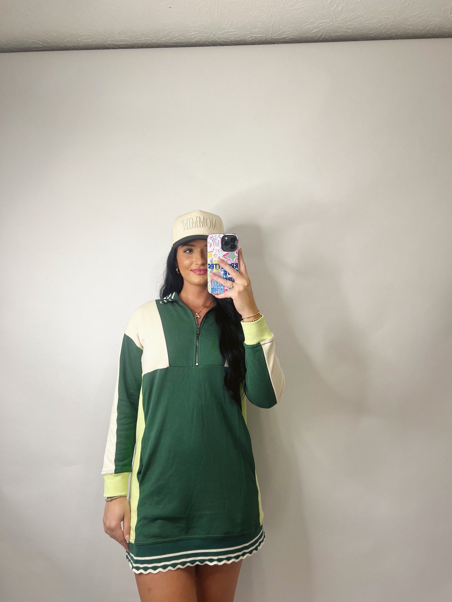 The Kasey | Green Colorblock Dress