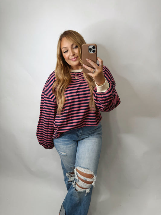 The Lizzie | Striped Oversized Pullover