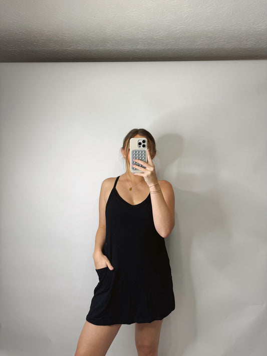 The Roxy | Black Athletic Romper Dress