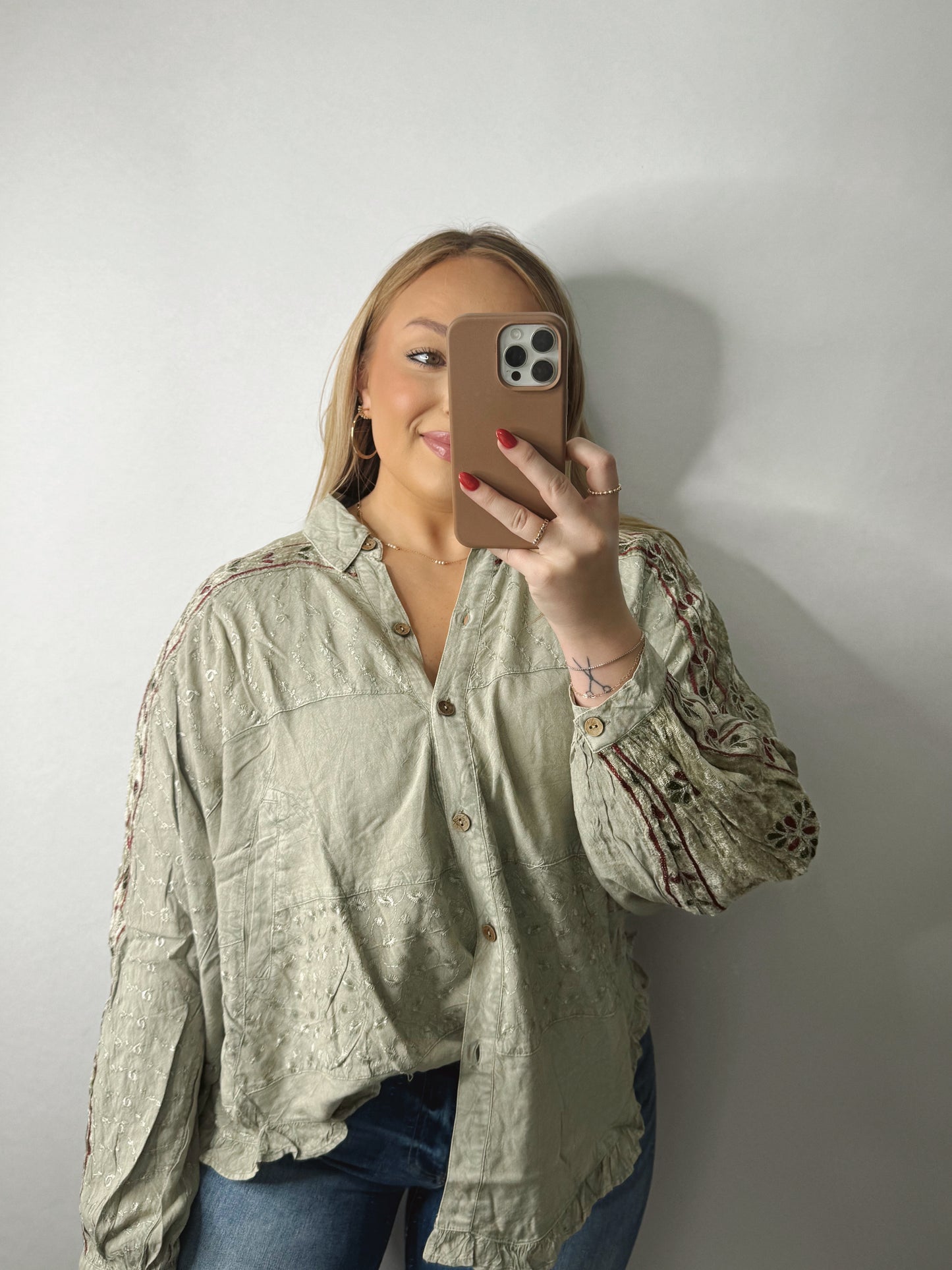 The Erika | Boho Button Up Top