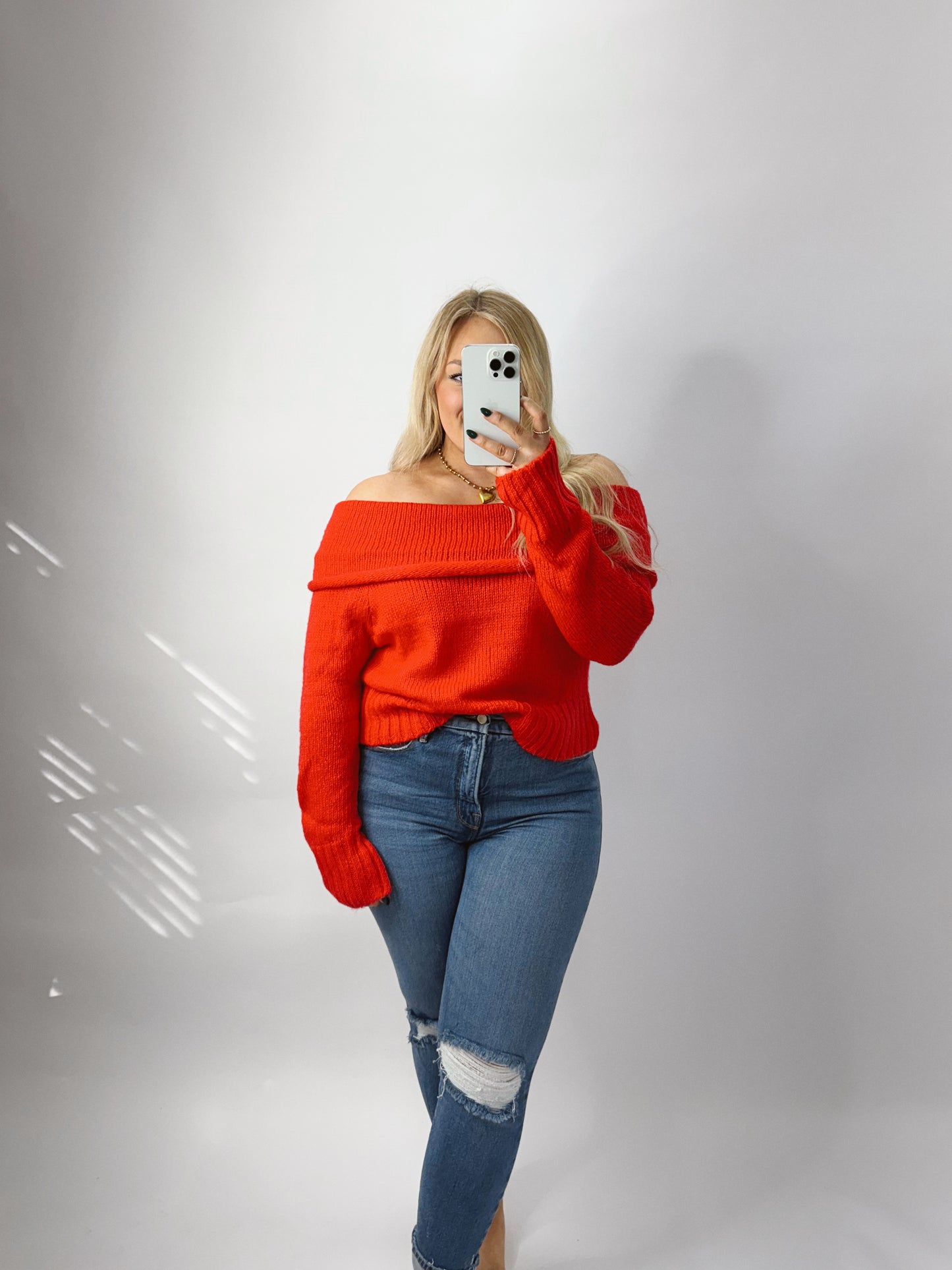 The Averie | Red Off The Shoulder Top