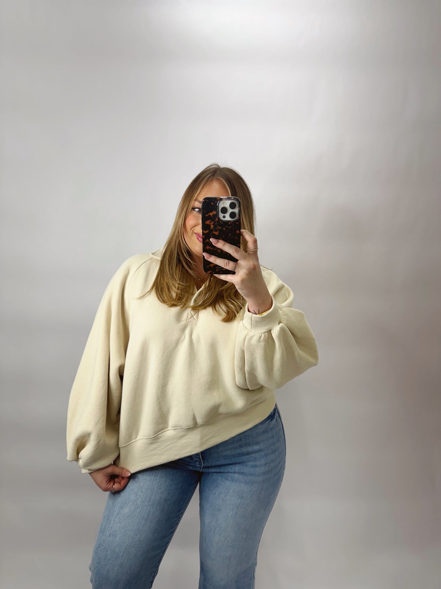The Paige | Neutral Collared Pullover